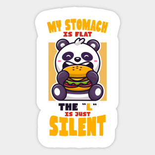Flat Stomach Cute Panda Burger Sticker